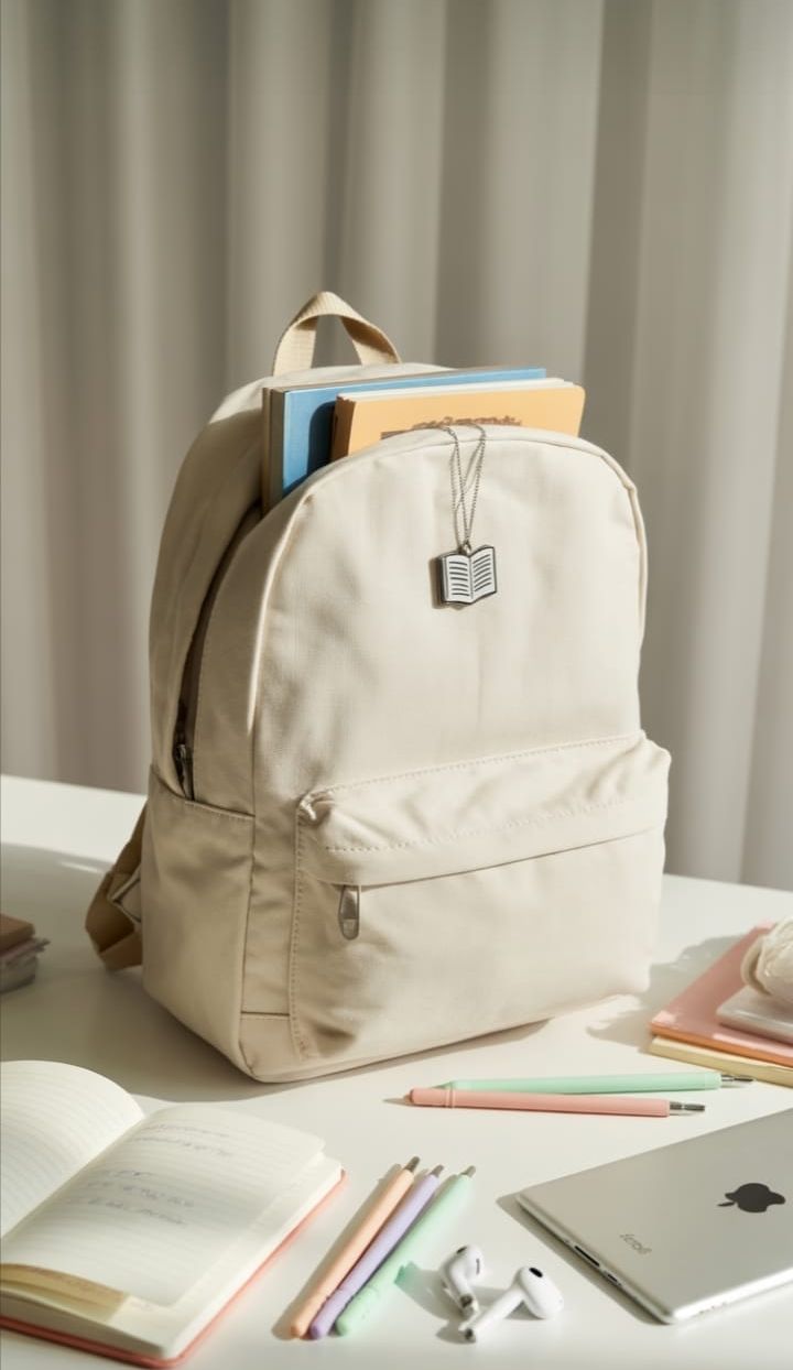 Before: backpack photographed on a desk