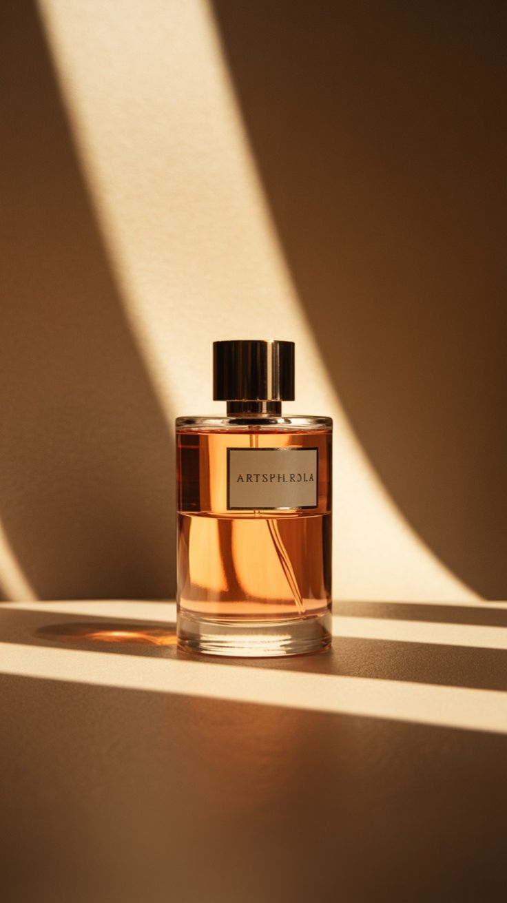 Before: perfume bottle in a styled product scene